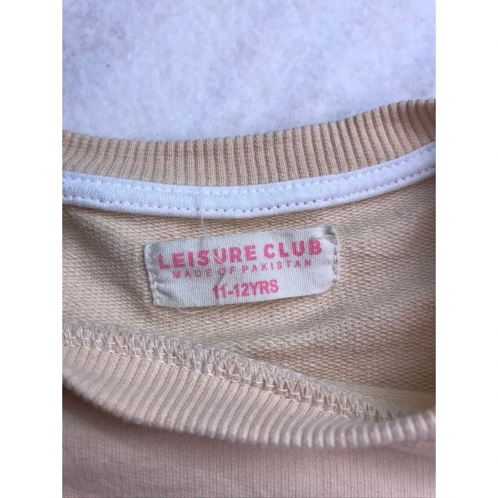 Leisure Club‎ Sweatsuit Kids 11-12YRS Beige Cotton Tracksuit Set